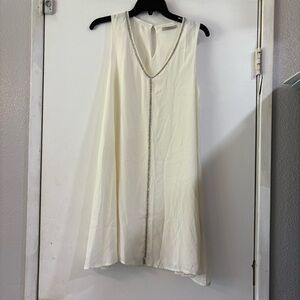 Darling Whimsy Trapeze Dress Beaded Whimsy Fairycore fairy Dainty Cream Sheer
